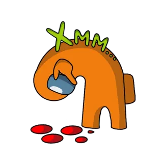 🤔 Among Us Among Us, videogame, impostor, tripulante, morte, sangue telegram sticker
