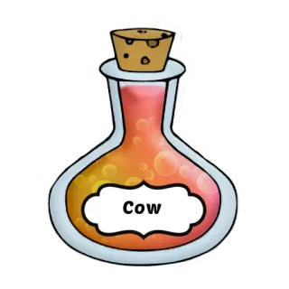 🐮 Cow potion, cow, bottle, magic, animal, sticker telegram sticker