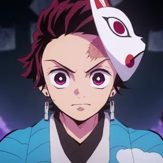 😠 Tanjiro Kamado Demon Slayer anime, demon slayer, tanjiro, mask, character, animation telegram sticker