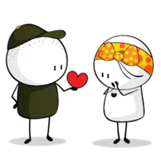 ❤ liefde, stel, cartoon, hart, schattig, relatie telegram sticker