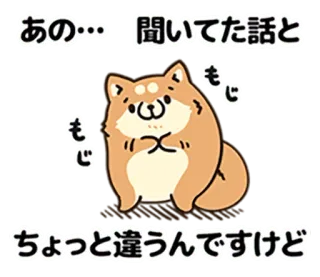 🐶 あの･･･ 聞いてた話と
も
じ
も
じ
ちょっと違うんですけど Hund, Shiba Inu, Tier, süß, Text, japanisch telegram sticker