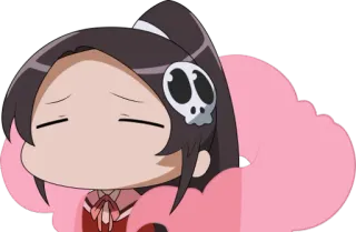 😑 anime, chibi, calavera, dibujos animados telegram sticker