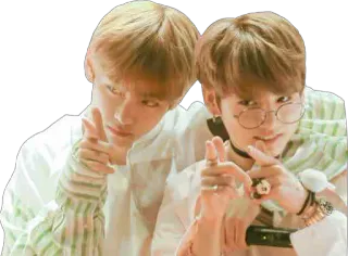 👍 kpop, bangtan, bts, finger gun, taehyung, jungkook, asian, singer telegram sticker