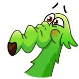 🤢 Desenho animado, Verde, Cachorro, Animal, Engraçado, Personagem telegram sticker