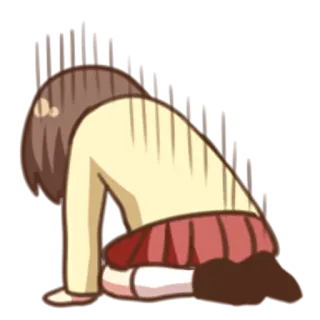 😞 Anime, Triste, Esaurito, Frustrato, Disperazione, Personaggio telegram sticker