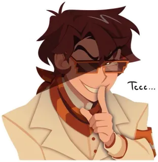 😏 Tccc... personagem, estilo anime, adesivo, shhh telegram sticker