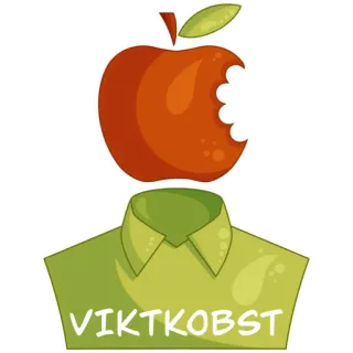 😎 VIKTKOBS T apple, shirt, bitten, fruit, cartoon telegram sticker