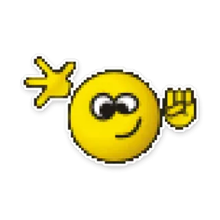 ✊ Biểu tượng cảm xúc, Màu vàng, Vẫy tay, Mặt cười telegram sticker