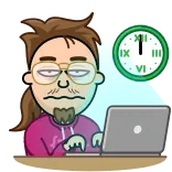 😪 orang, komputer, kerja, waktu, bosan telegram sticker