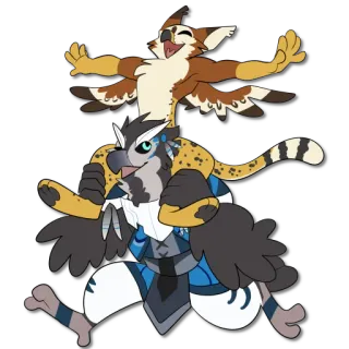 🏇 cartoon, animal, cute, bird, digital art telegram sticker