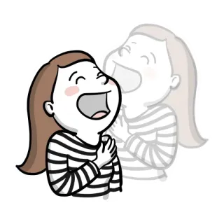 ☝️ rire, femme, dessin animé, heureux, joie telegram sticker