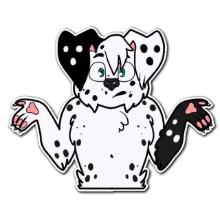 ❓ perro, dibujo animado, pegatina, animal, peludo, dálmata whatsapp sticker