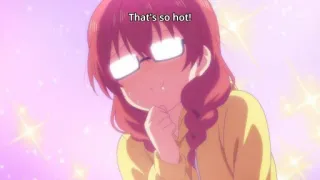 😍 That's so hot! anime, garota, gostosa, corando, brilho telegram sticker