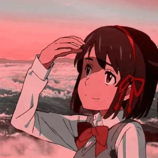 💫 Mitsuha Miyamizu Your Name anime, mitsuha, miyamizu, your name, nhãn dán, hoạt hình, tiếng Nhật telegram sticker