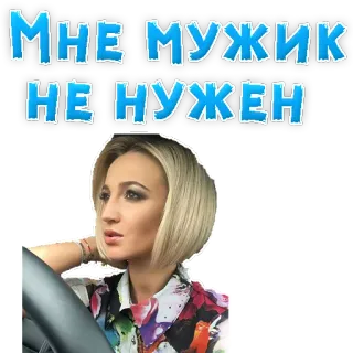 ☹️ МНЕ МУЖИК НЕ НУЖЕН donna, testo russo, affermazione, dichiarazione telegram sticker