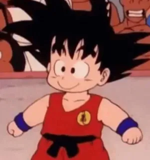 😊 Goku Dragon Ball anime, cartoon, boy, Goku, Dragon Ball, smiling telegram sticker