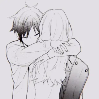 🖤 Anime, Umarmung, Paar, Romantik, Manga telegram sticker