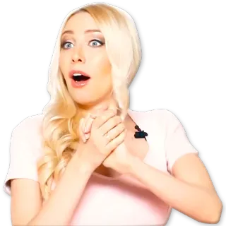 😍 женщина, блондинка, удивленная, шокированная, портрет, выражение whatsapp sticker