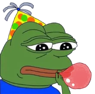 🎈 Pepe the Frog pepe, grenouille, mème, fête, célébration telegram sticker