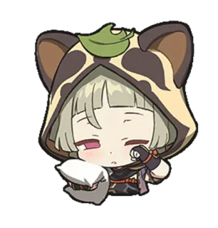 💗 chibi, cute, sleepy, cartoon, anime, character, pillow telegram sticker