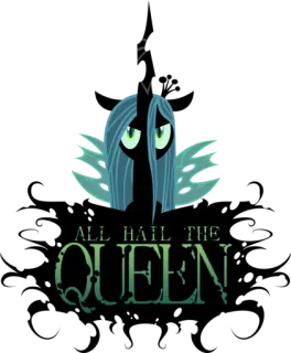 😈 Queen Chrysalis My Little Pony ALL HAIL THE QUEEN rainha, mlp, desenho animado, mau, cavalo, pônei, chrysalis telegram sticker