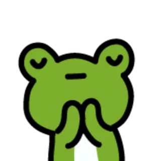 🙏 rã, desenho animado, fofo, verde, animal, kawaii telegram sticker