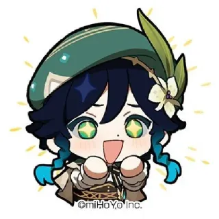 🤩 Venti Genshin Impact Anime, Game, Lucu, Venti, Genshin, Genshin Impact whatsapp sticker