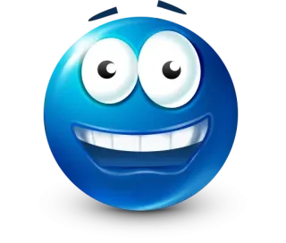 🤩 Dibujos animados, Emoji, Divertido, Expresión, Azul whatsapp sticker