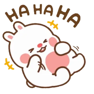 😂 HAHA กระต่าย, หัวเราะ, น่ารัก, กระต่ายน้อย, ร่าเริง, มีความสุข telegram sticker