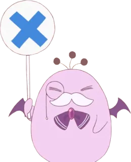 ❌ Postać anime, Monokl, Wąsy, Krzyż, Uroczy telegram sticker