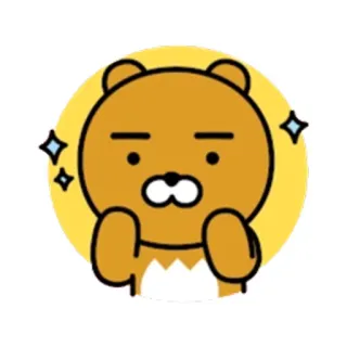 👍 Ryan Kakao Friends, Ryan, oso, dibujos animados, lindo, animal whatsapp sticker
