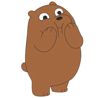 ☺️ Grizzly Bear We Bare Bears Cartone animato, Orso, Grizzly, Animale, Carino, We Bare Bears telegram sticker