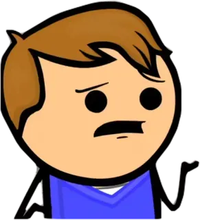 🤔 cyanure et bonheur, dessin animé, personnage, triste, drôle whatsapp sticker