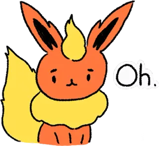 😯 Flareon Pokemon Oh. покемон, флареон, грустный, милый, огонь telegram sticker