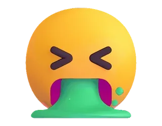 🤮 อีโมจิ, ป่วย, อาเจียน, อ้วก, ไม่พอใจ, ป่วย, หน้า, ขยะแขยง telegram sticker