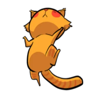 😶 แมว, แมวสีส้ม, การ์ตูน, สัตว์, ตลก, แปลก telegram sticker