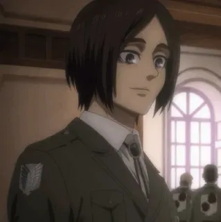 🖤 Eren Yeager Attack on Titan アニメ, キャラクター, エレン・イェーガー, 進撃の巨人, 軍服 telegram sticker