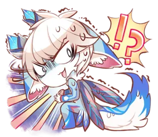 😱 Chibi, Anime, Cartoon, Exclamation, Question, Surprise whatsapp sticker