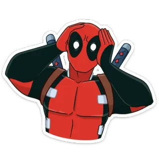 😱 Deadpool deadpool, marvel, komiksy, superbohater, kreskówka, śmieszne, postać telegram sticker