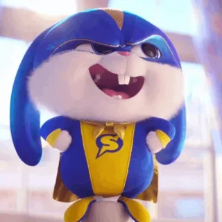 🍬 Snowball The Secret Life of Pets bunny, rabbit, superhero, cartoon, animal telegram sticker
