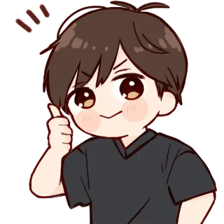 👍 anime, manga, kawaii, cute, thumbs up, positive, boy, character telegram sticker