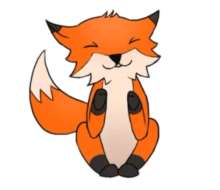 😆 renard, animal, mignon, dessin animé, orange, mammifère whatsapp sticker