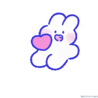 🥰 carino, coniglio, cuore, amore, kawaii, animale telegram sticker