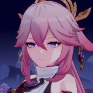 🌙 Yae Miko Genshin Impact 电子游戏, 动漫, 八重神子, 原神 telegram sticker