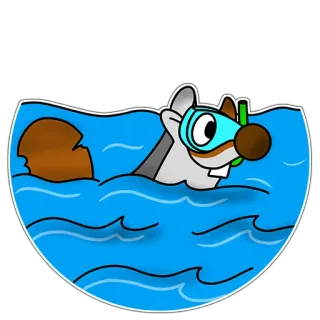 🐬 Biber, Schwimmen, Wasser, Schnorcheln, Tauchen telegram sticker