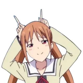 👩 Anime, Menina, Bonito, Desenho animado telegram sticker