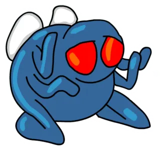 😢 cartoon, monster, creature, blue, fantasy, sticker telegram sticker