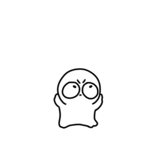 💬 zły, kreskówka, biały, postać telegram sticker