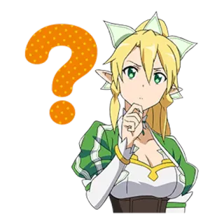 ❓ Leafa Sword Art Online anime, question, confused, leafa, sword art online telegram sticker