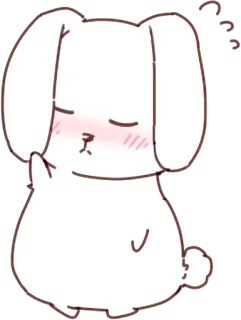 😳 conejo, lindo, dormilón, animal, dibujos animados whatsapp sticker